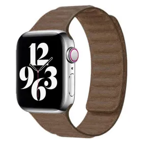 Apple Watch (42/44/SE/45/46/49mm) Lippa Magnetisk Finewoven Rem - Brun