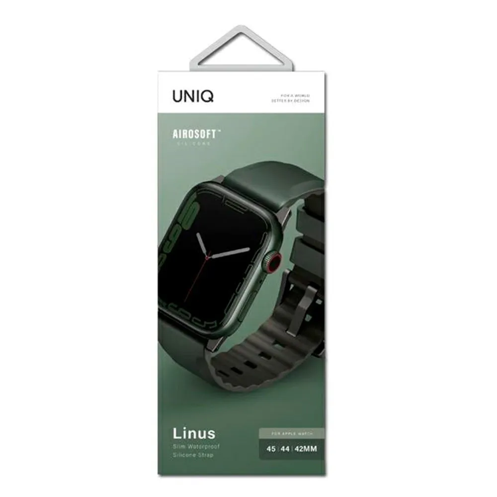 Apple Watch (42/44/SE/45/46/49mm) UNIQ Linus Silikone Urrem - Grøn