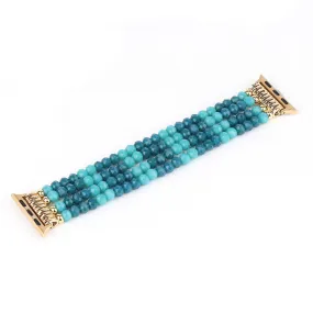 Apple Watch (45mm) 4 row blue crystal watch strap - Two-color Horizontal Stripes