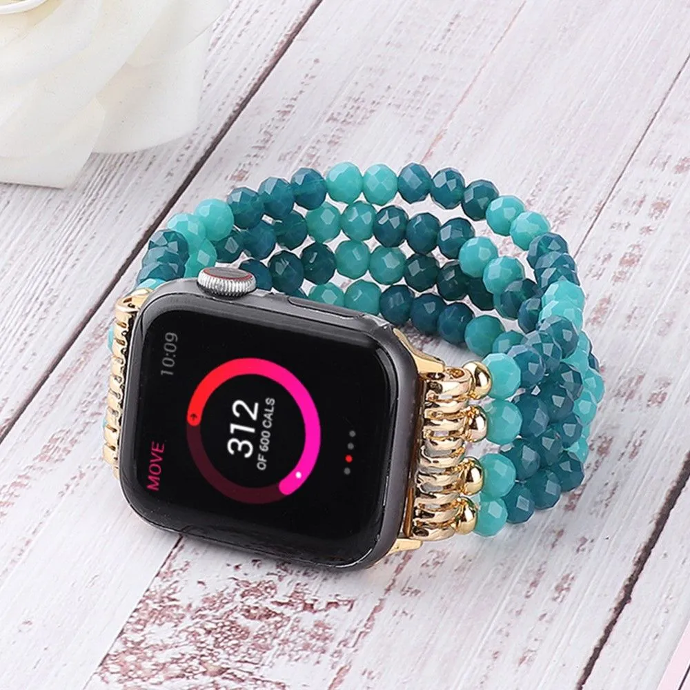 Apple Watch (45mm) 4 row blue crystal watch strap - Two-color Horizontal Stripes