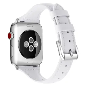 Apple Watch (45mm) B6 genuine leather watch strap - White / Size: L