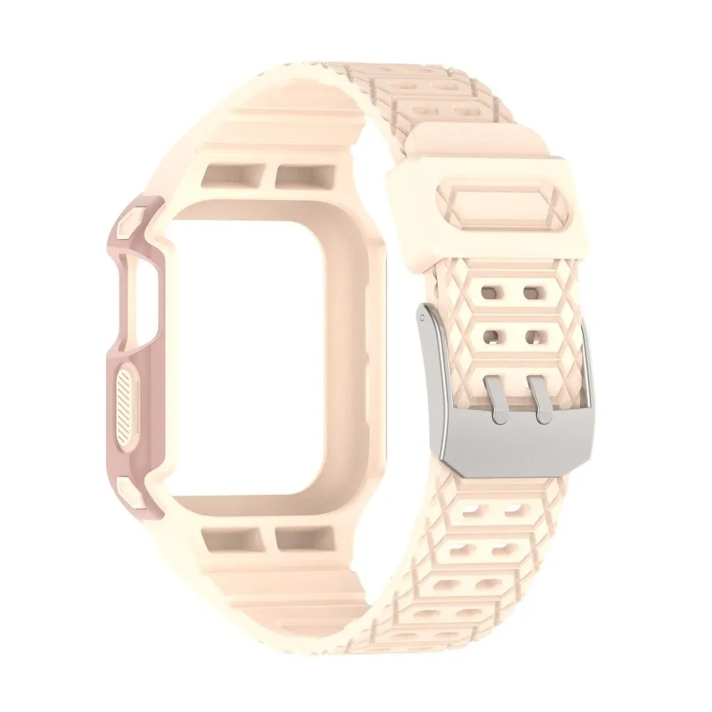 Apple Watch (45mm) color contrast watch strap    protective case - Pink / Rose Gold