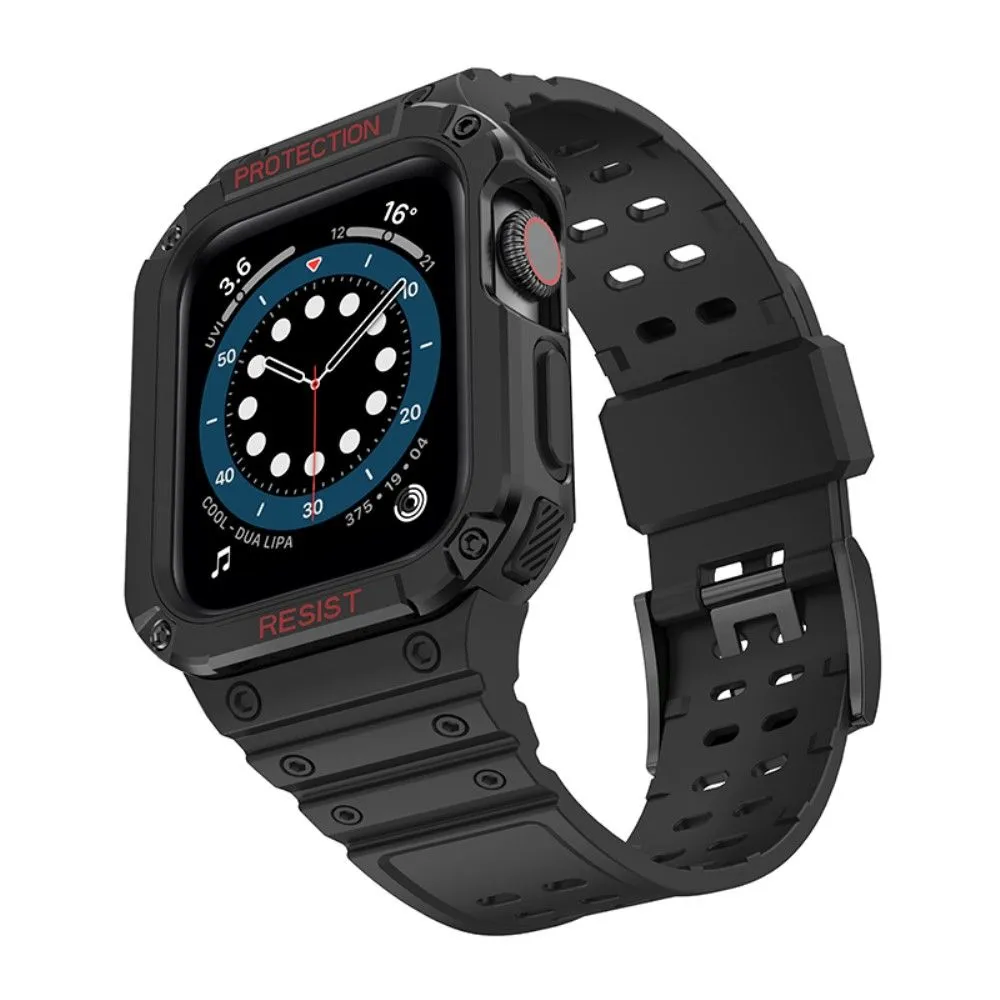 Apple Watch (45mm) contrast color TPU watch strap - Black / Black