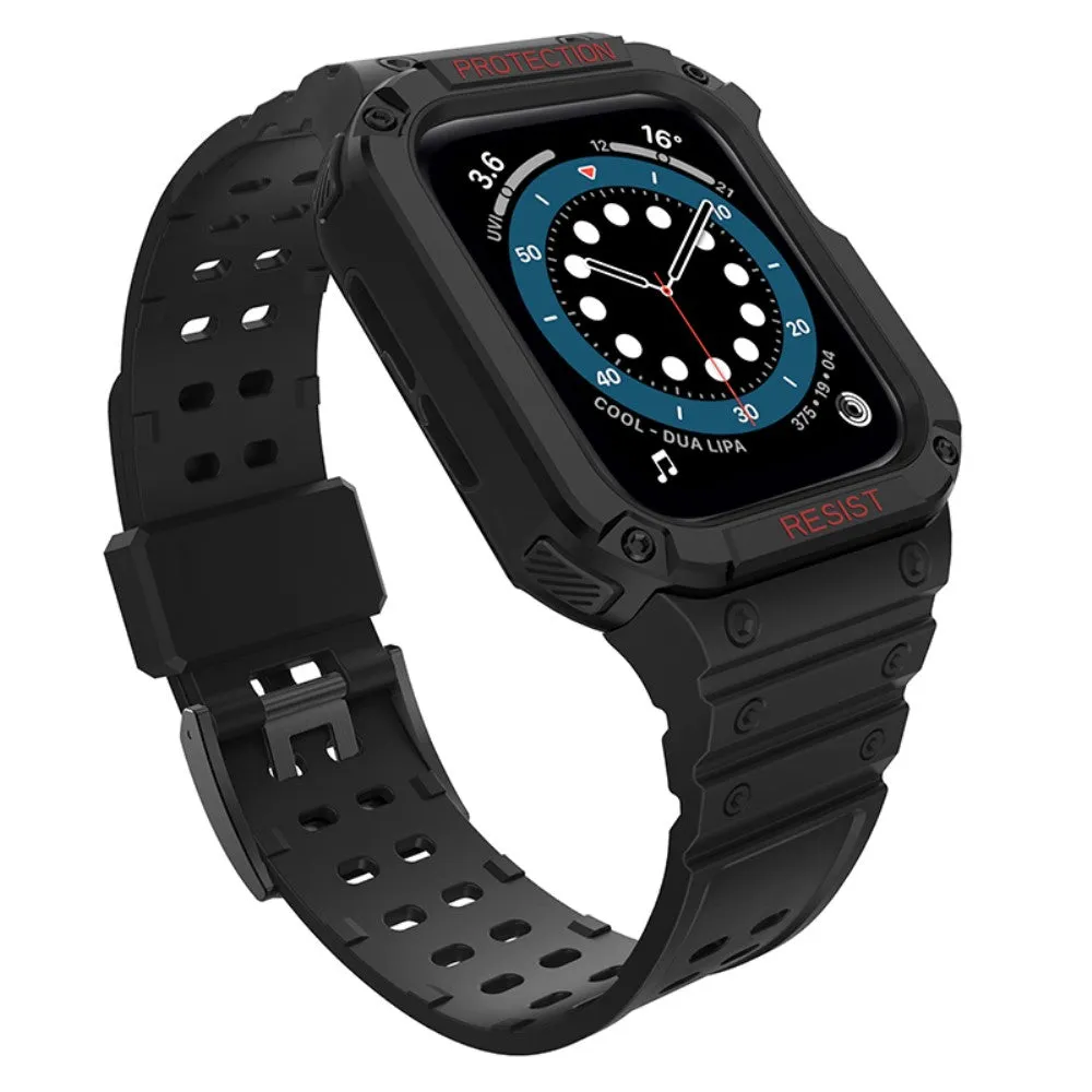 Apple Watch (45mm) contrast color TPU watch strap - Black / Black