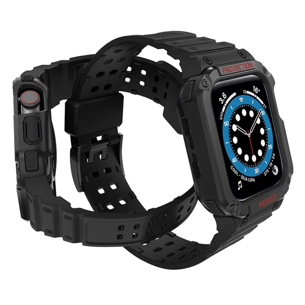 Apple Watch (45mm) contrast color TPU watch strap - Black / Black