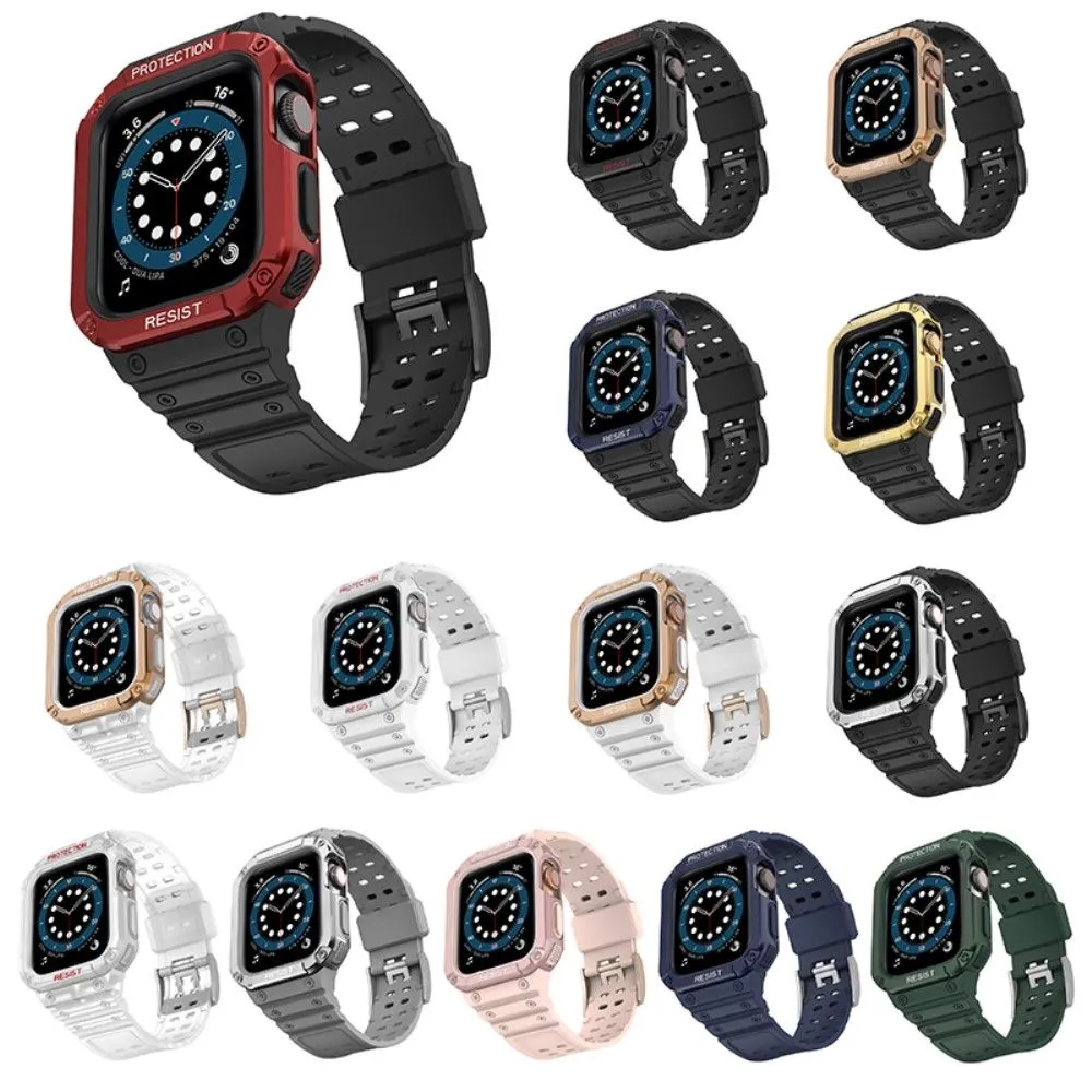 Apple Watch (45mm) contrast color TPU watch strap - Black / Black