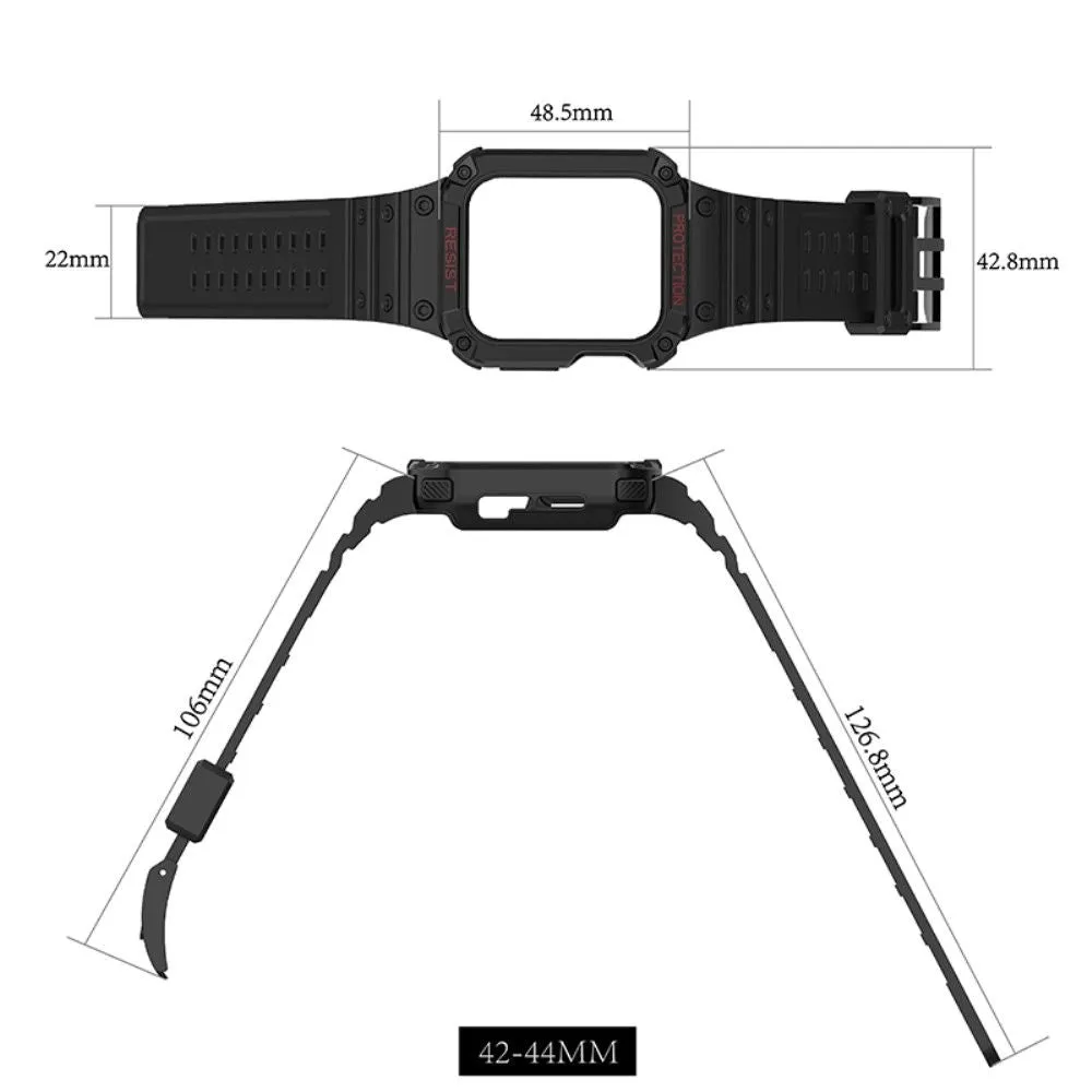 Apple Watch (45mm) contrast color TPU watch strap - Black / Black