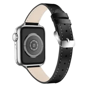 Apple Watch (45mm) elegant genuine leather watch strap - Black