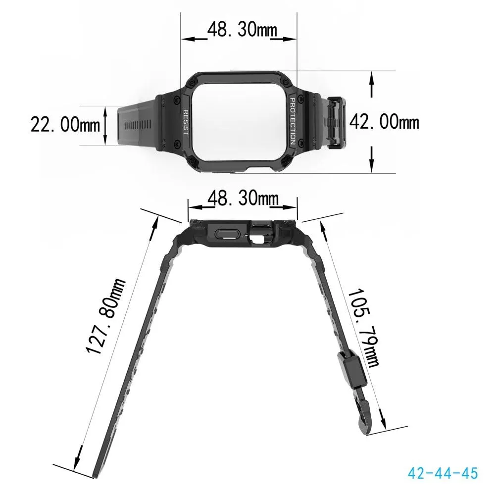 Apple Watch (45mm) integrated cover watch strap - Blue Grey