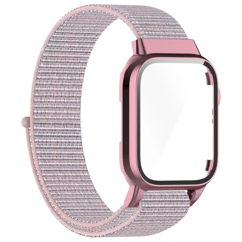 Apple Watch (45mm) nylon watch strap   tempered glass - Light Pink