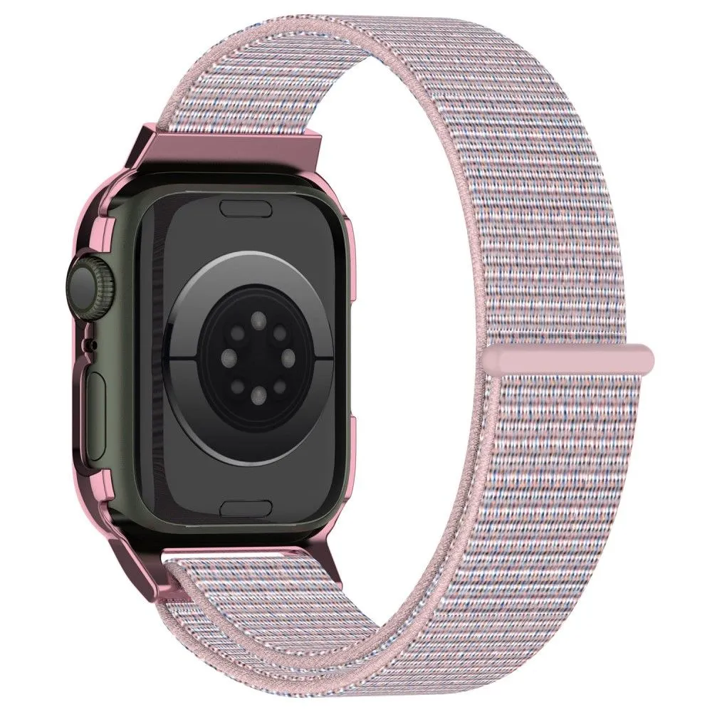 Apple Watch (45mm) nylon watch strap   tempered glass - Light Pink