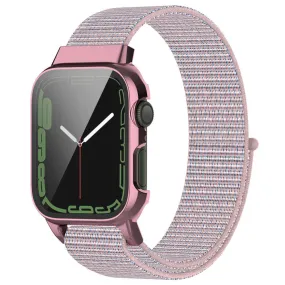 Apple Watch (45mm) nylon watch strap   tempered glass - Light Pink