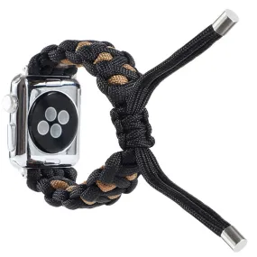 Apple Watch (45mm) unique nylon watch strap - Black / Brown