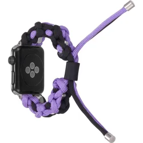 Apple Watch (45mm) unique nylon watch strap - Black / Purple