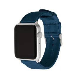 Apple Watch Seat Belt Nylon Watch Band - Navy/Stainless