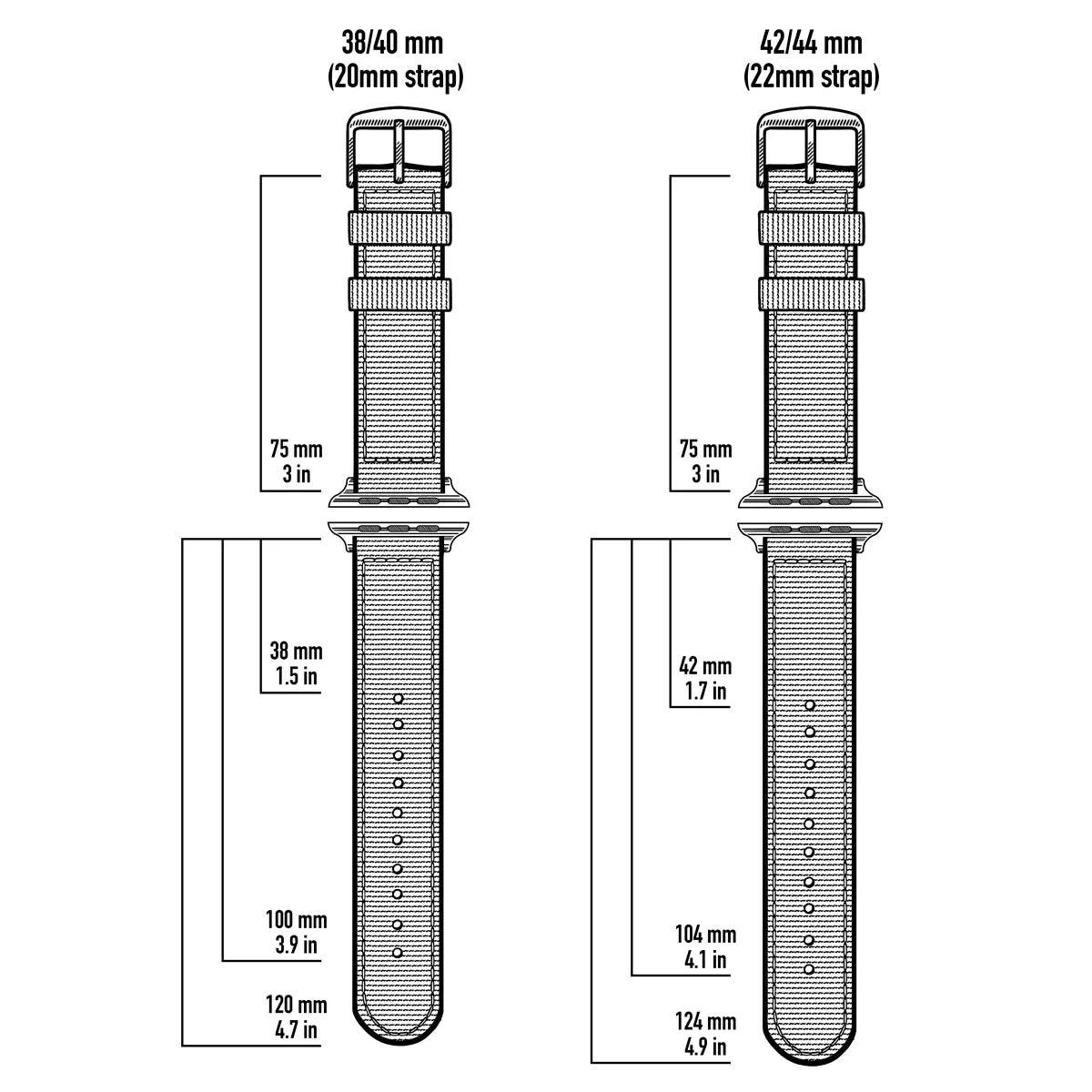 Apple Watch Seat Belt Nylon Watch Band - Navy/Stainless