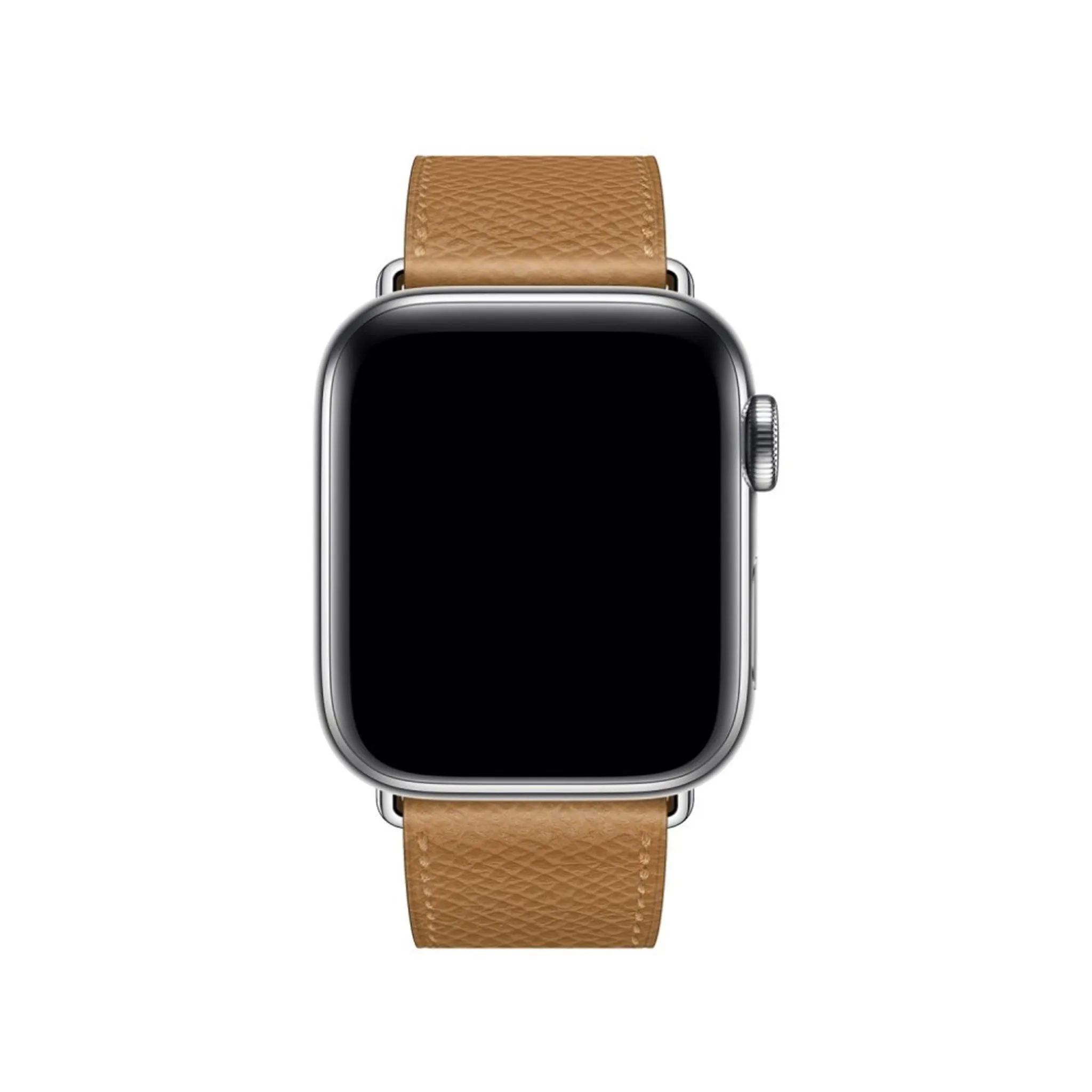 Apple Watch Series 5 44mm cross texture genuine leather watch band - Light Brown