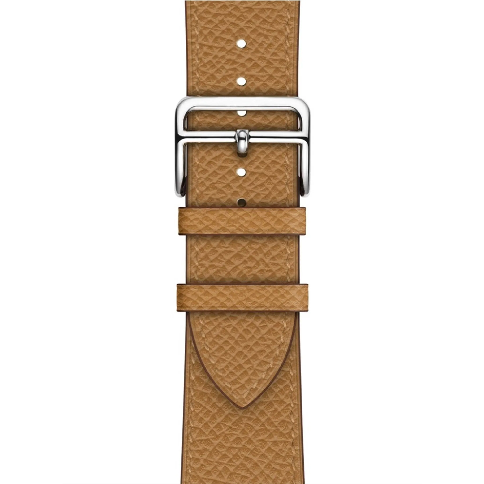 Apple Watch Series 5 44mm cross texture genuine leather watch band - Light Brown