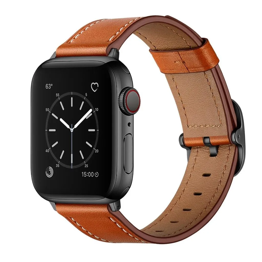 Apple Watch Series 6 / 5 40mm genuine leather watch band - Light Brown