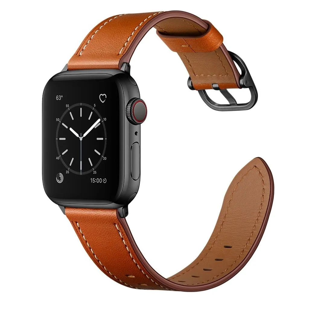 Apple Watch Series 6 / 5 40mm genuine leather watch band - Light Brown