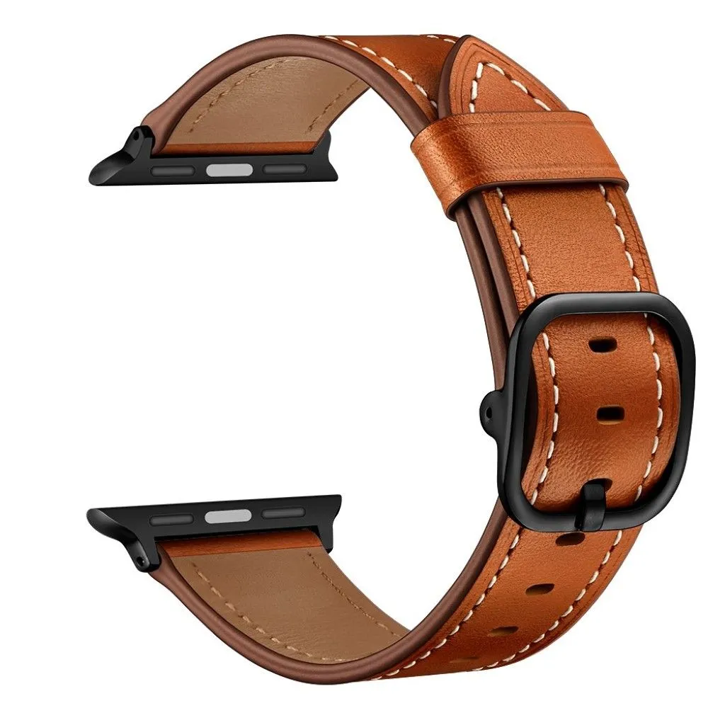 Apple Watch Series 6 / 5 40mm genuine leather watch band - Light Brown