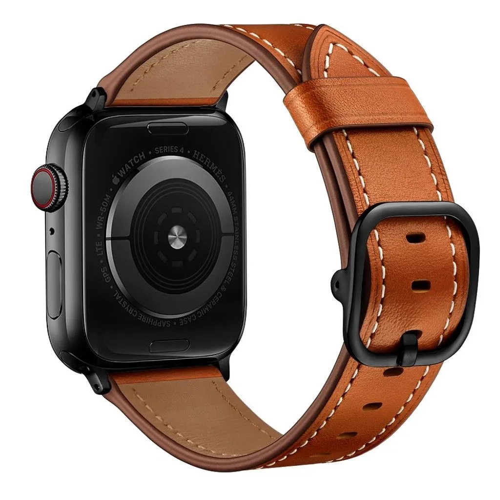 Apple Watch Series 6 / 5 40mm genuine leather watch band - Light Brown