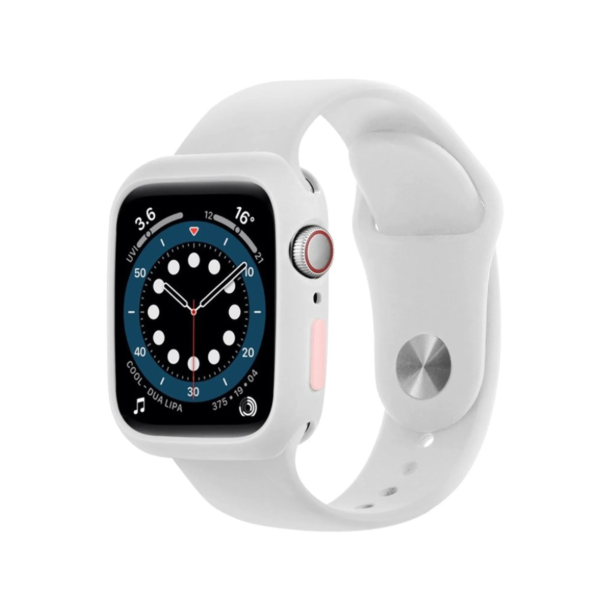 Apple Watch Series 6 / 5 44mm candy color silicone frame - White / Pink