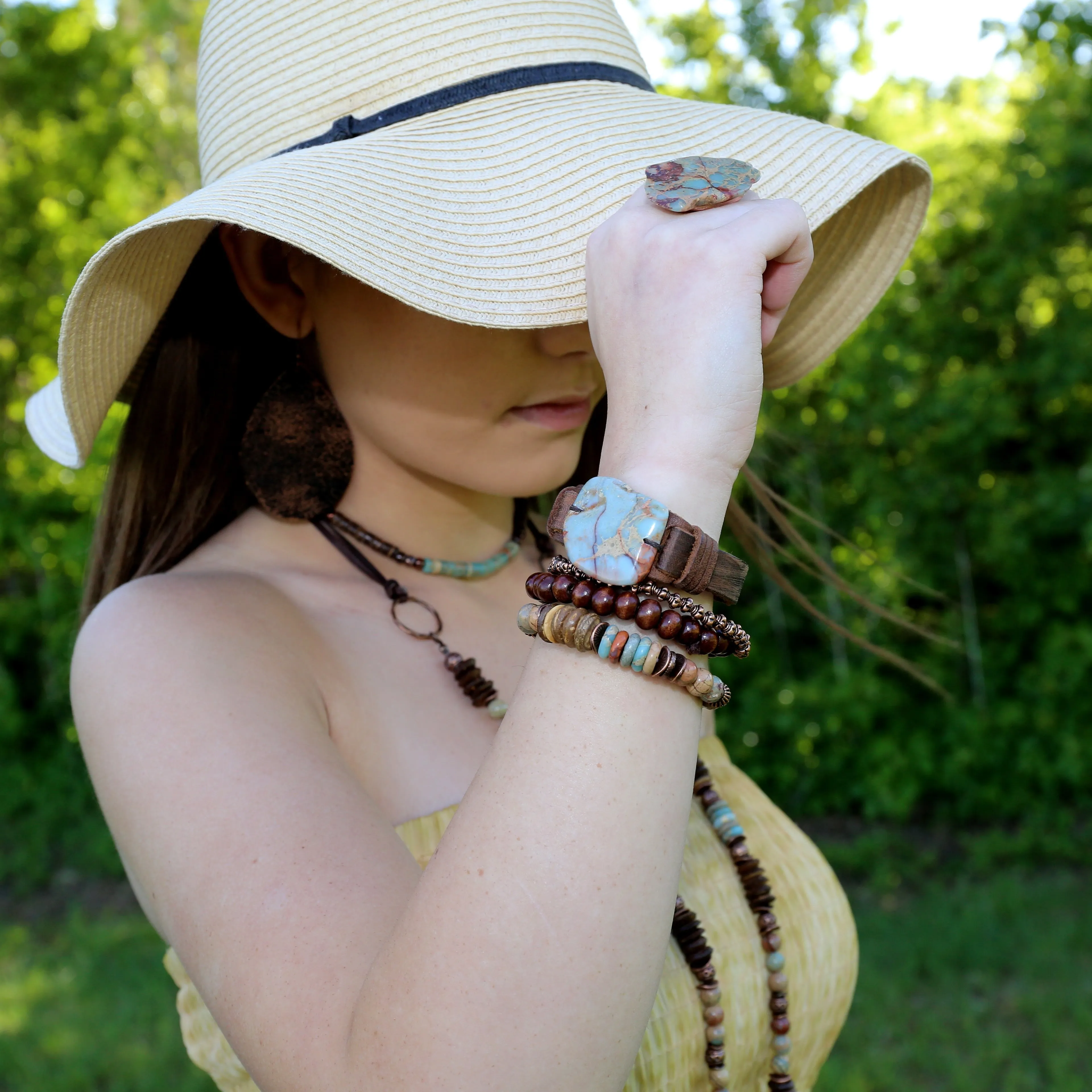 Aqua Terra and Wood Bracelet 239B