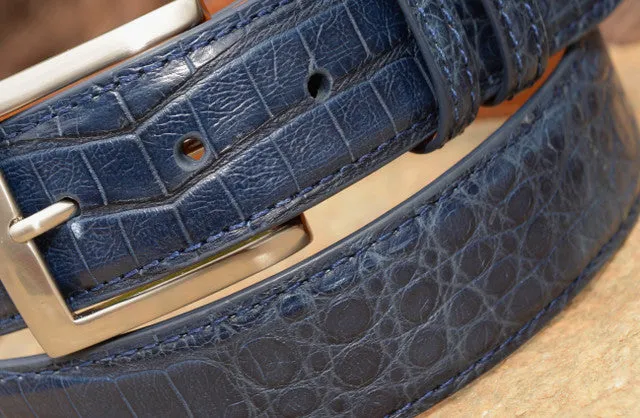 Argentine Caiman Belt: Navy