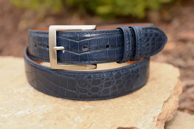 Argentine Caiman Belt: Navy