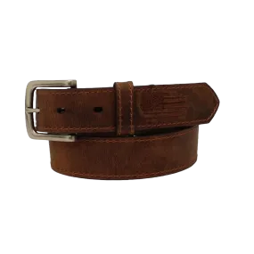 Ariat Boy's Stitched American Flag Brown Leather Belt