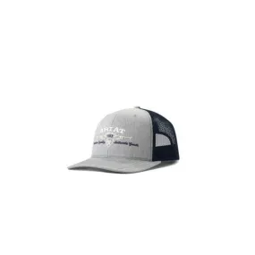 Ariat Men's Embroidered Logo Cap in Grey & Navy