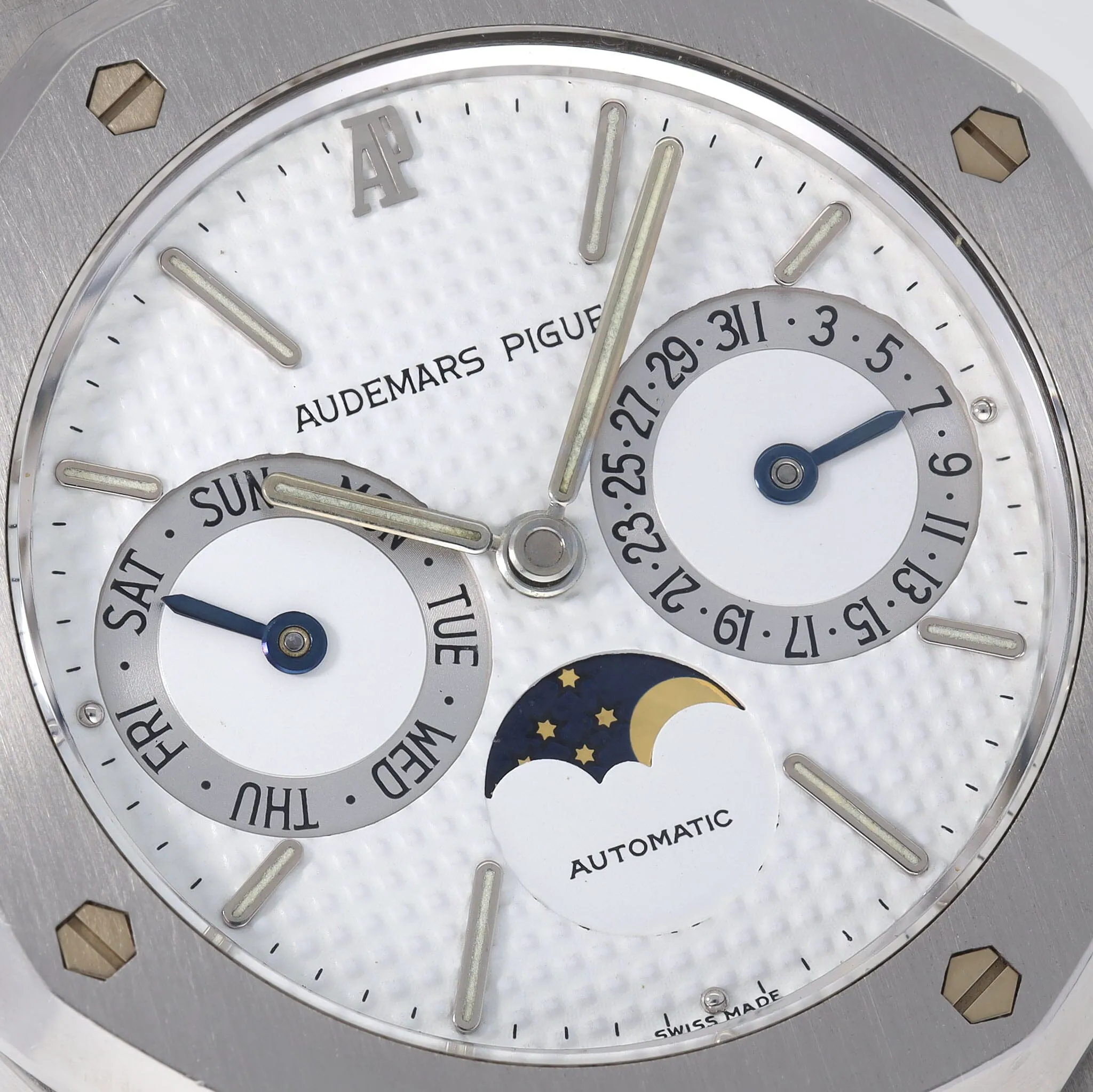 Audemars Piguet Royal Oak Day-Date Moonphase ref 25594ST White Dial