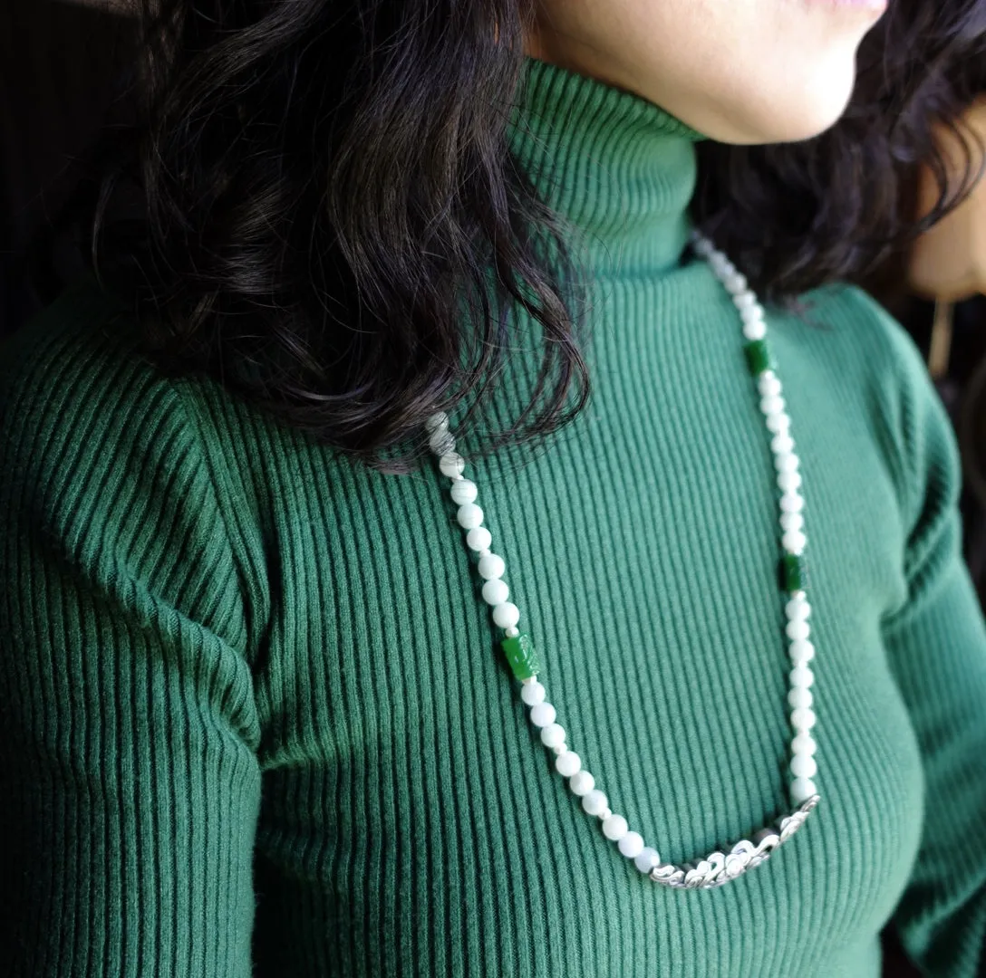 Auspicious Clouds Beaded Jadeite Necklace