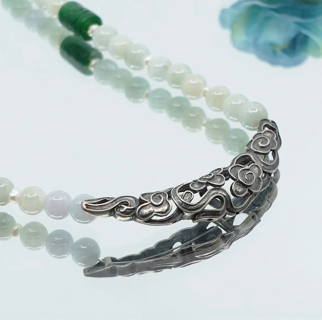 Auspicious Clouds Beaded Jadeite Necklace