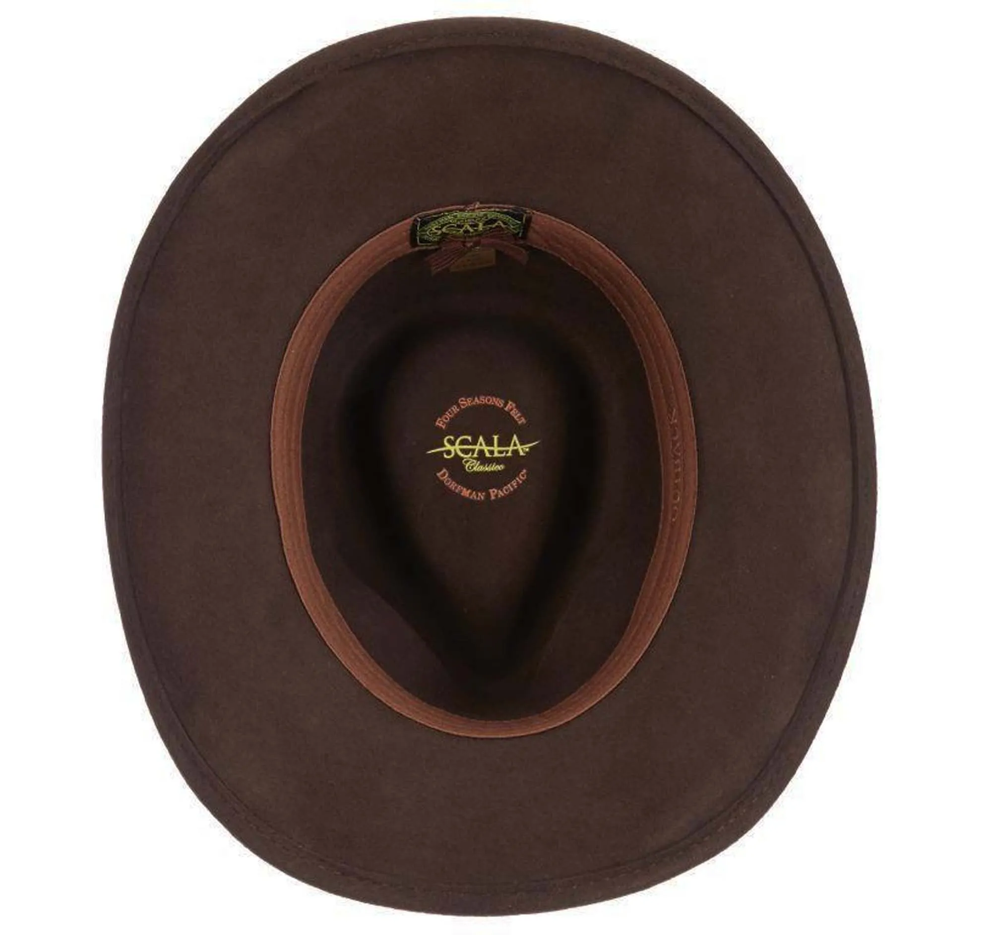 B Scala "DAKOTA" Crushable & Water Repellant Wool Outback Hat, #DF6