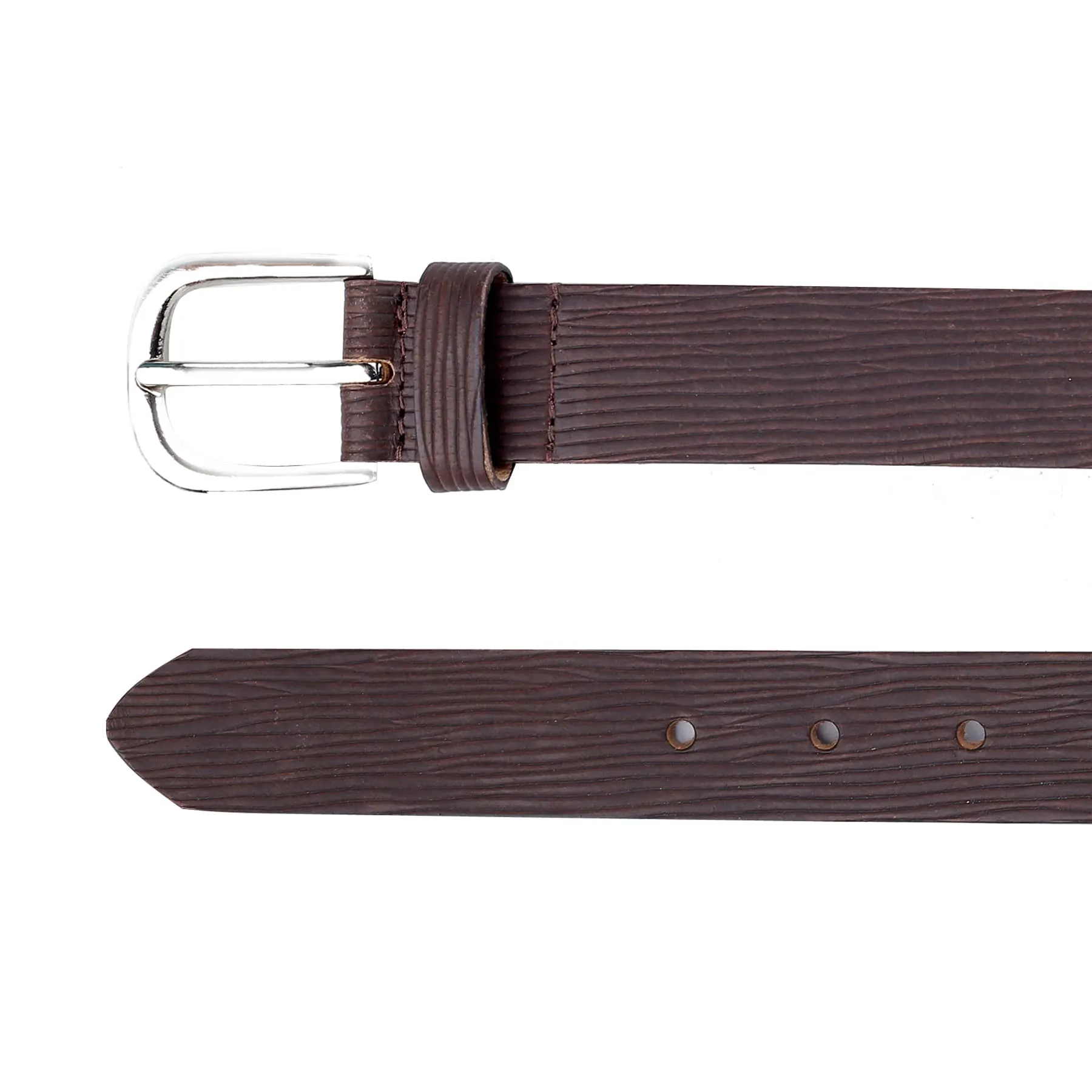 Bacca Bucci 'ELEGANTE' Slim Genuine Leather Belt—Textured Elegance for Versatile Styling- 28 MM