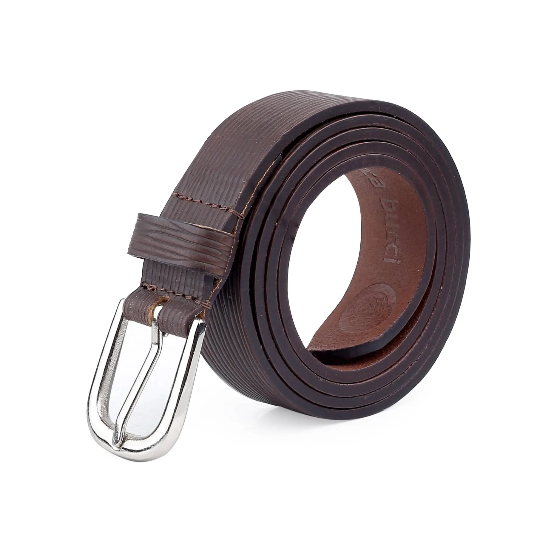 Bacca Bucci 'ELEGANTE' Slim Genuine Leather Belt—Textured Elegance for Versatile Styling- 28 MM