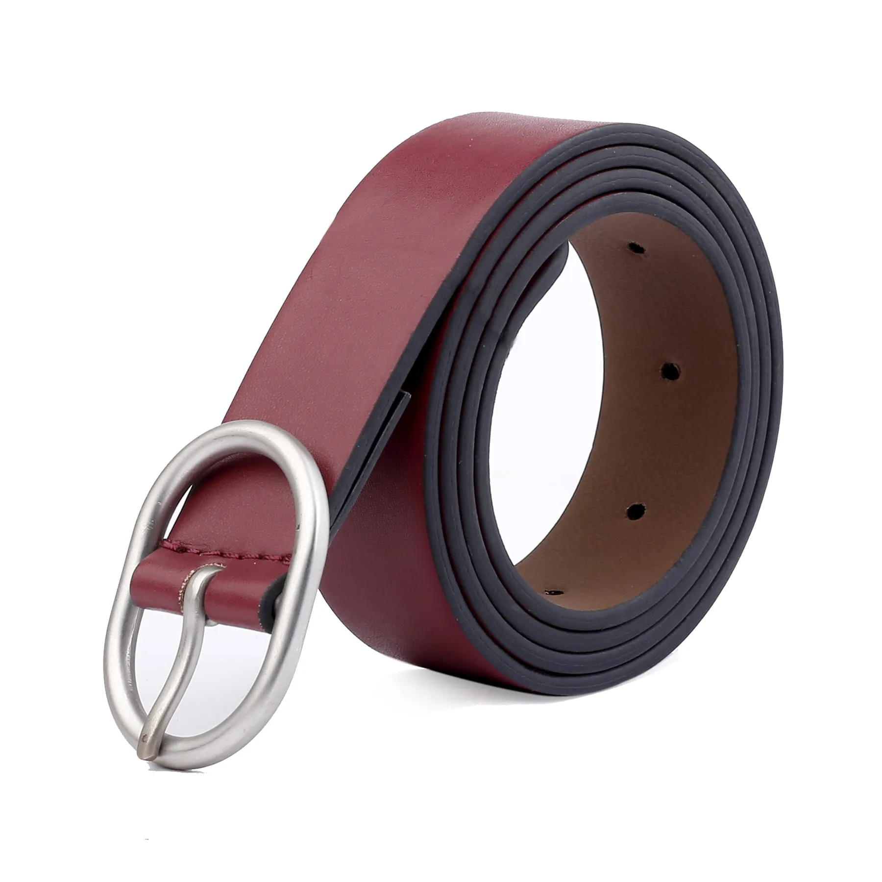 Bacca Bucci Women Leather Belts with Imported Nickle Free Buckle | Width : 30 MM | Solid Color Matt Luster Finish Belts