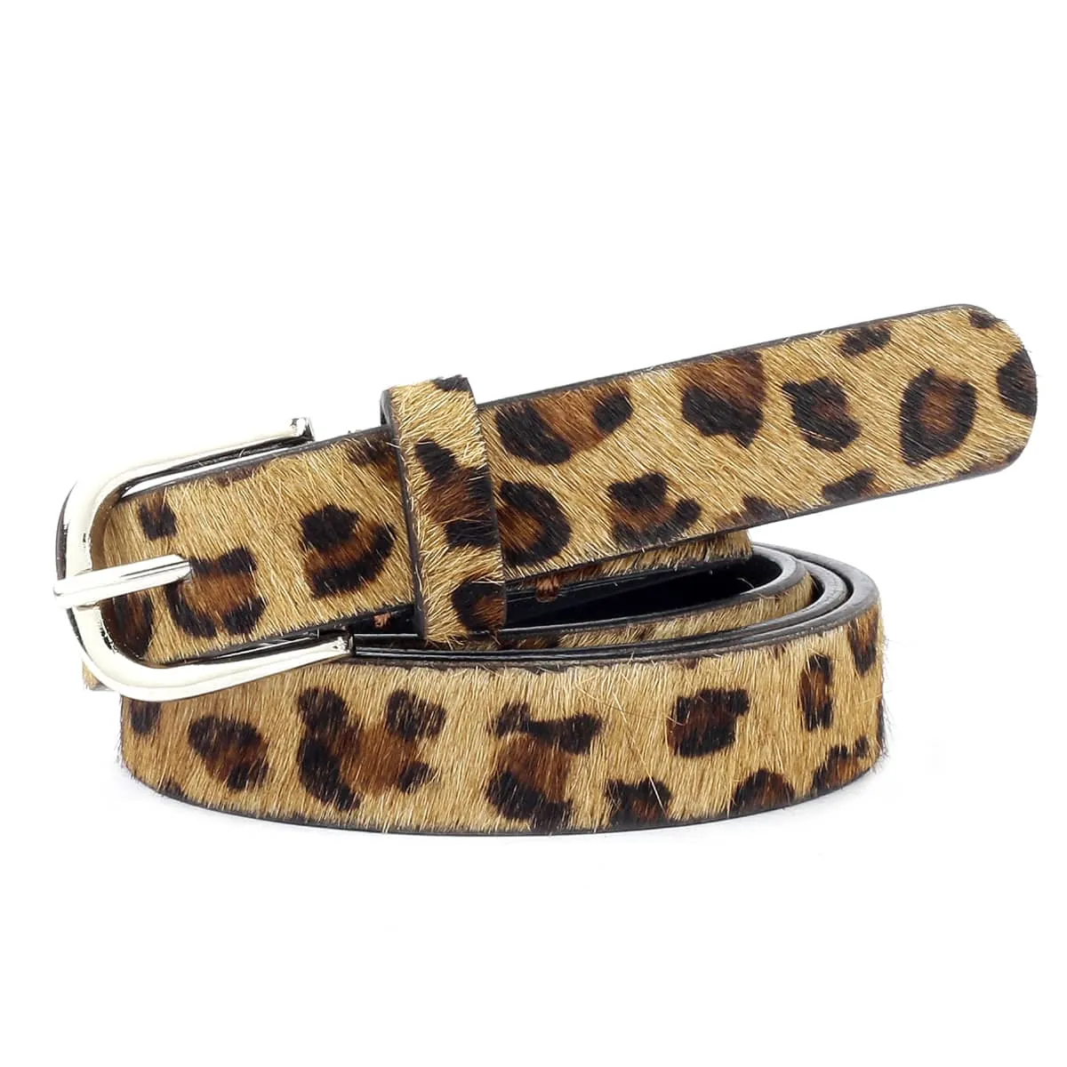 Bacca Bucci Women Leopard Print Belt for Jeans (Genuine Leather)