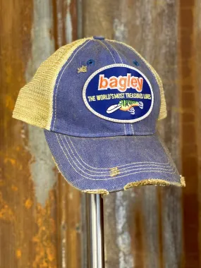 Bagley Fishing Lure Hat- Distressed Royal Blue Snapback