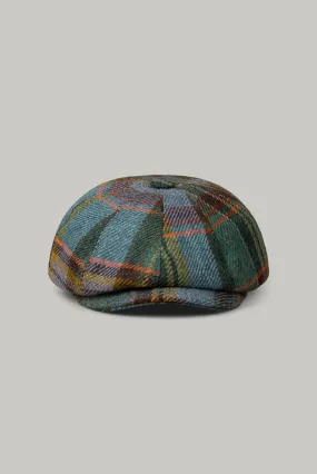 Baker Boy Hat - Olive Wool Check 8393