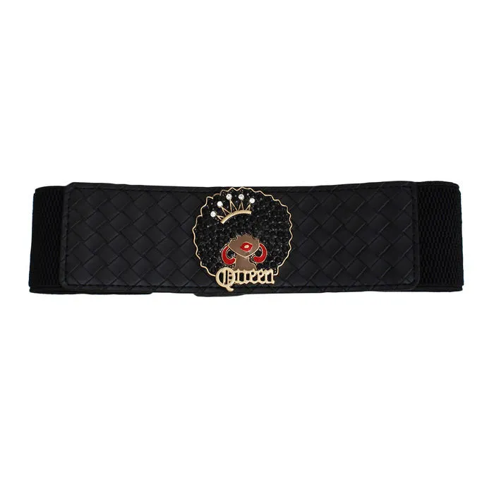 Belt Woven Black Stretch Afro Queen for Women