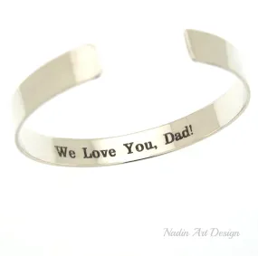 Birthday Gift for Dad - Engraved Bracelet