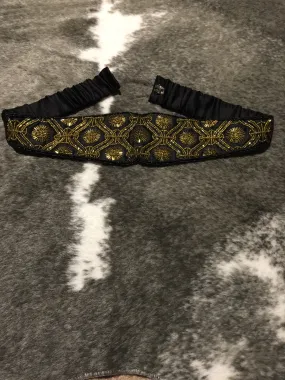 Black and Gold Beaded Belt - Size Medium/Large