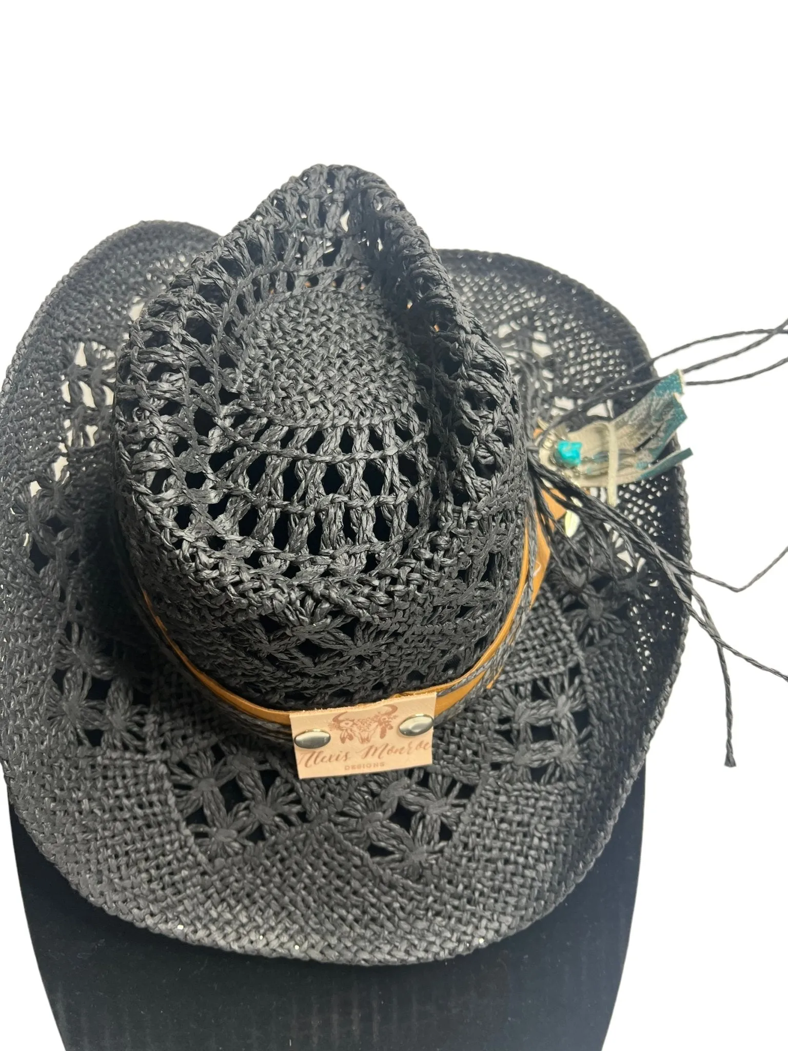 Black Gem Straw Hat