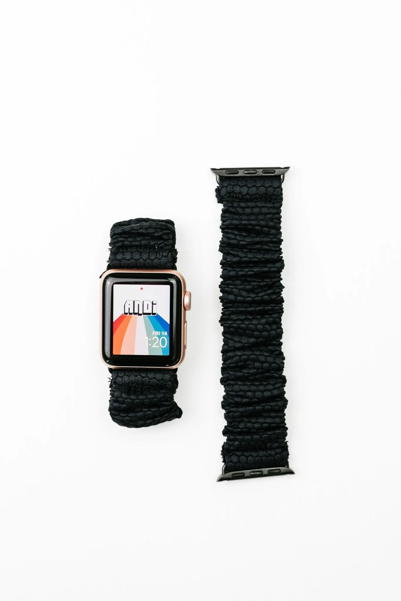 Black Hexagon Athletic Scrunchie Band Compatible with Apple Watch