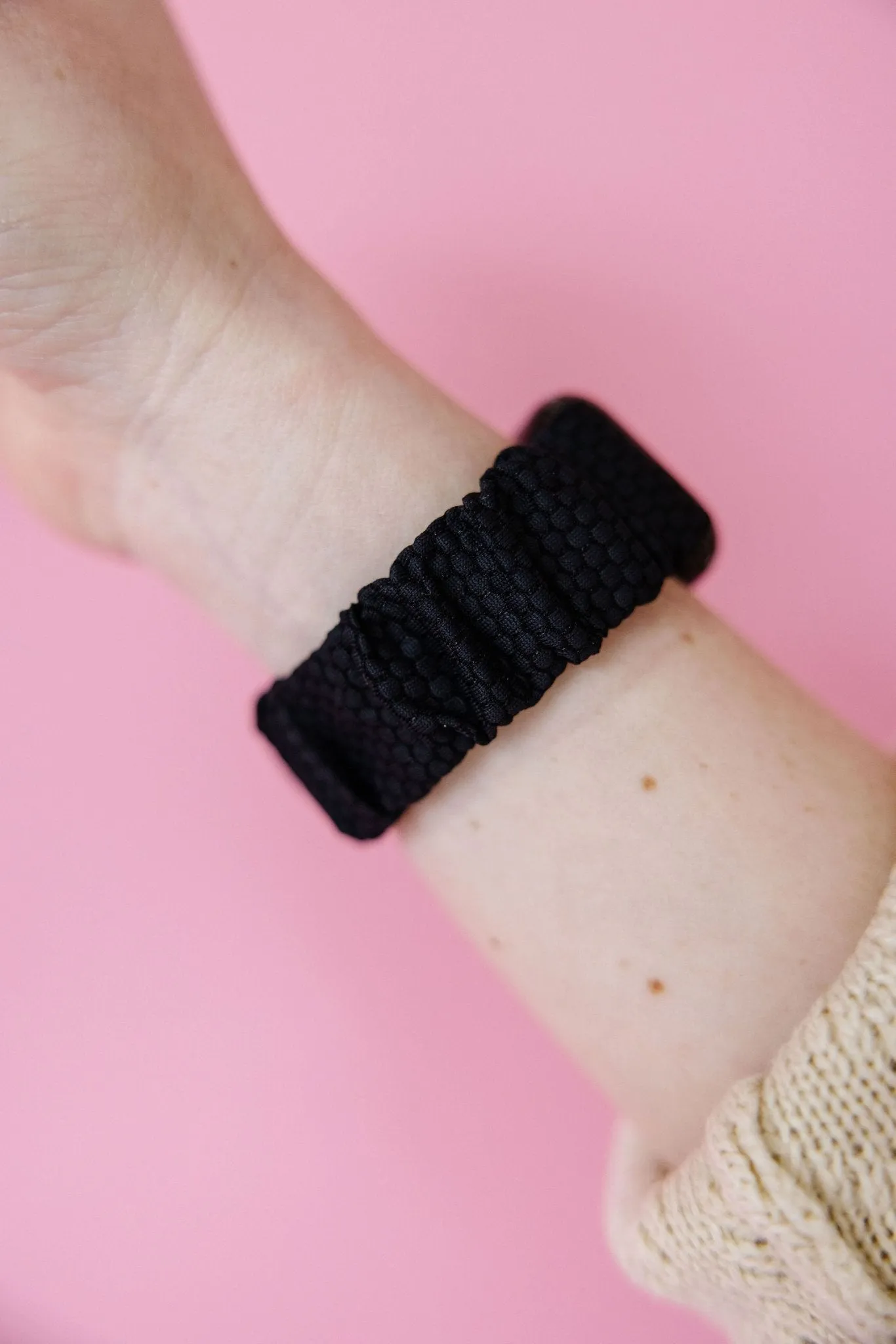 Black Hexagon Athletic Scrunchie Band Compatible with Apple Watch