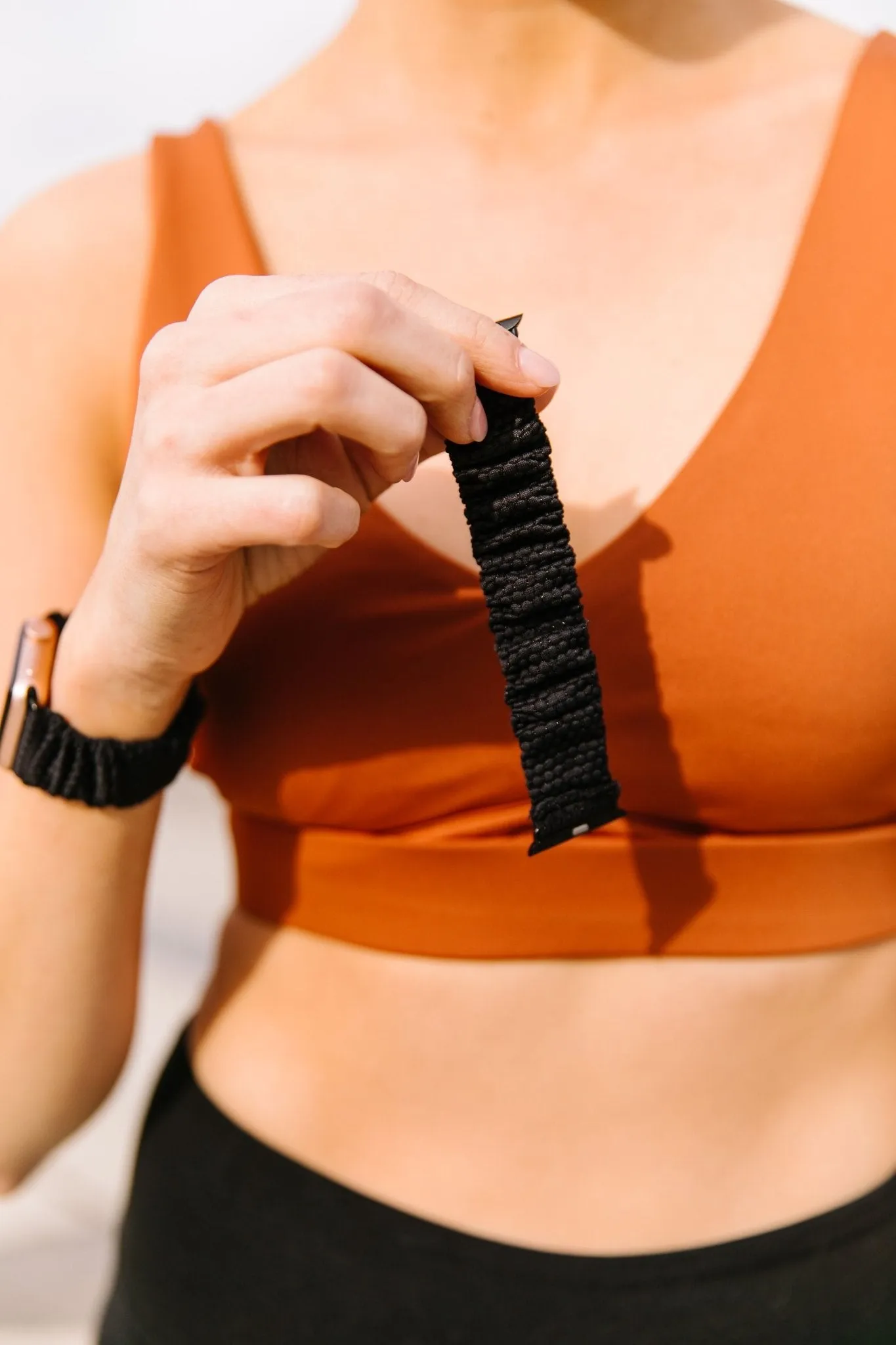 Black Hexagon Athletic Scrunchie Band Compatible with Apple Watch