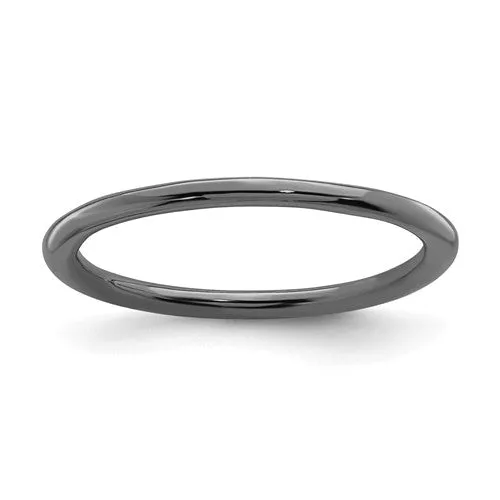 Black Ruthenium Plated Sterling Silver Stackable Expressions 1.5mm Ring